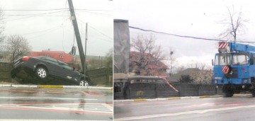Şoferiţa care s-a oprit cu maşina în stâlp a lăsat o parte din locuitorii din Valu fără internet